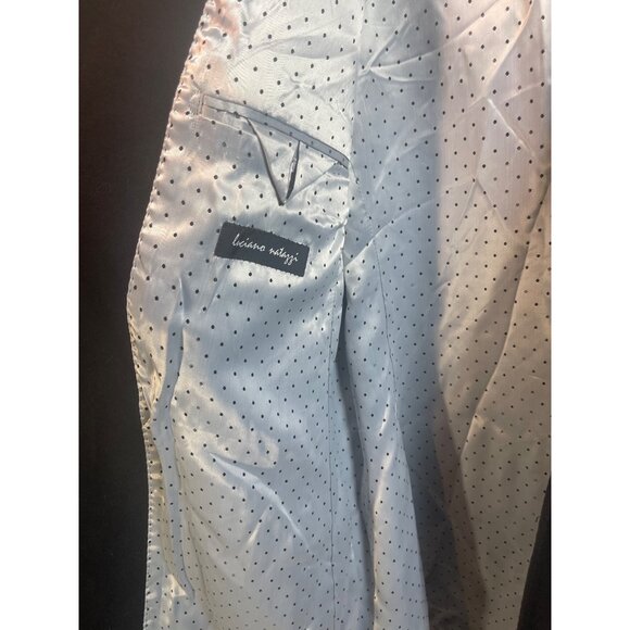 Luciano Natazzi Mens Overcoat Sz 44 US 54 EU Black Wool Cashmere 180S Top Trench - Picture 6 of 7